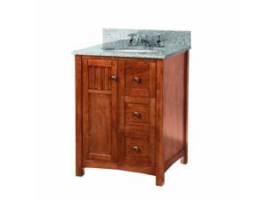 Pegasus KNCARG2522D Knoxville 25 in. W x 22 in. D Vanity in Nutmeg with Granite Vanity Top in Rushmore Grey Pegasus KNCARG2522D Knoxville 25 in. W x 22 in. D Vanity in Nutmeg with Granite Vanity Top in Rushmore Grey