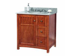 Pegasus KNCARG3122D Knoxville 31 in. W x 22 in. D Vanity in Nutmeg with Granite Vanity Top in Rushmore Grey Pegasus KNCARG3122D Knoxville 31 in. W x 22 in. D Vanity in Nutmeg with Granite Vanity Top in Rushmore Grey
