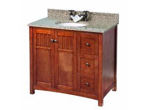 Pegasus KNCAMO3722D Knoxville 37 in. W x 22 in. D Vanity in Nutmeg with Granite Vanity Top in Montesol Pegasus KNCAMO3722D Knoxville 37 in. W x 22 in. D Vanity in Nutmeg with Granite Vanity Top in Montesol