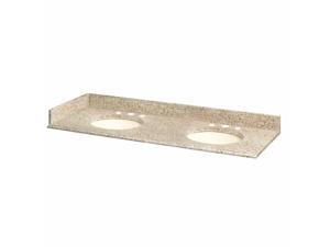 Pegasus PE08262 61 in. W Granite Vanity Top with Double Biscuit Bowls and 8 in. Faucet Spread, Beige Pegasus PE08262 61 in. W Granite Vanity Top with Double Biscuit Bowls and 8 in. Faucet Spread, Beige
