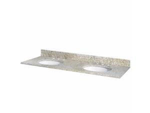 Pegasus PE62992 61 in. Granite Double Basin Vanity Top in Golden Hill with White Basins Pegasus PE62992 61 in. Granite Double Basin Vanity Top in Golden Hill with White Basins