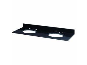 Pegasus PE62684 61 in.W Granite Vanity Top in Black with Double White Bowls and 8 in. Faucet Spread Pegasus PE62684 61 in.W Granite Vanity Top in Black with Double White Bowls and 8 in. Faucet Spread