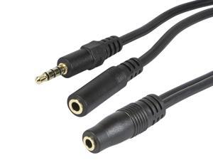 Audio cable for iPad & smartphones (TRRS male to 1/8" TS female input & 1/8" TRS female output) - 1 Foot Audio cable for iPad & smartphones (TRRS male to 1/8" TS female input & 1/8" TRS female output) - 1 Foot