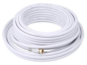 50ft RG6 (18AWG) 75Ohm, Quad Shield, CL2 Coaxial Cable with F Type Connector - White 50ft RG6 (18AWG) 75Ohm, Quad Shield, CL2 Coaxial Cable with F Type Connector - White