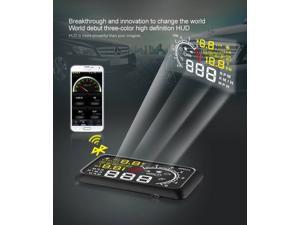 5.5 Inch Built in Bluetooth Plug and play Auto Turn On Head Up Display For OBD II Project Vehicles Oil Consumption, Over Speed Warming, Universal Car HUD For Samsung Andriod System(IOS unavailable) 5.5 Inch Built in Bluetooth Plug and play Auto Turn On Head Up Display For OBD II Project Vehicles Oil Consumption, Over Speed Warming, Universal Car HUD For Samsung Andriod System(IOS unavailable)