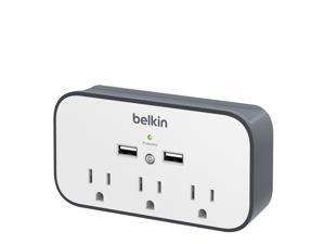 Belkin 3-Outlet Wall Mount Cradle with Dual 2.4 AMP Charging, BSV300ttCW Belkin 3-Outlet Wall Mount Cradle with Dual 2.4 AMP Charging, BSV300ttCW