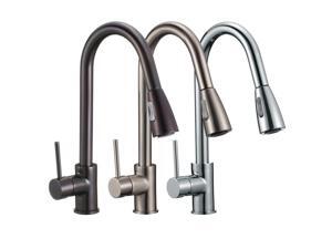 FREUER Drammatico Collection: Pull Out Spray Kitchen Sink Faucet, Polished Chrome FREUER Drammatico Collection: Pull Out Spray Kitchen Sink Faucet, Polished Chrome