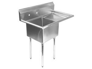 Gridmann 1 Compartment NSF Stainless Steel Commercial Kitchen Prep & Utility Sink w/ Drainboard - 39 in. Wide Gridmann 1 Compartment NSF Stainless Steel Commercial Kitchen Prep & Utility Sink w/ Drainboard - 39 in. Wide