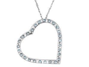 Diamond Floating Heart Pendant Necklace in 14K White Gold with Chain Diamond Floating Heart Pendant Necklace in 14K White Gold with Chain
