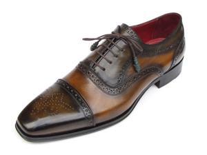 Paul Parkman Men's Captoe Oxfords Camel & Olive Shoes (Id#024) Paul Parkman Men's Captoe Oxfords Camel & Olive Shoes (Id#024)