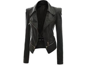 Ladies Anthracite Black Leather Jacket Ladies Anthracite Black Leather Jacket