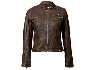 Ladies Elektra Brown Washed Leather Jacket - Vintage Style Ladies Elektra Brown Washed Leather Jacket - Vintage Style