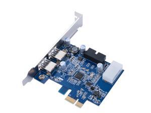 Dual Ports PCI-E to USB 3.0 Expansion Card 19Pin + 5.25" Front Panel 20Pin AC391 Dual Ports PCI-E to USB 3.0 Expansion Card 19Pin + 5.25" Front Panel 20Pin AC391