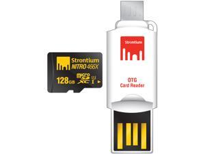 Strontium Nitro 466X 128GB MicroSDXC UHS-1 Memory Card with OTG Card Reader Strontium Nitro 466X 128GB MicroSDXC UHS-1 Memory Card with OTG Card Reader