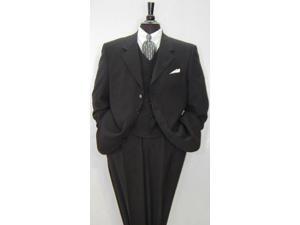 Luxurious High End UMO Collezion Men's 3 buttons Super 150's Wool Solid Black Luxurious High End UMO Collezion Men's 3 buttons Super 150's Wool Solid Black