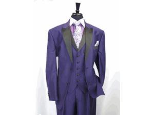 Mens Two Toned Tuxedo 3 Button Single Breasted Peak Lapel Suit Jacket SharkSkin Purple Mens Two Toned Tuxedo 3 Button Single Breasted Peak Lapel Suit Jacket SharkSkin Purple