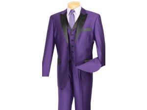 Two toned Shiny Sharkskin Flashy 2 Button Black Peak Lapeled Vested 3 Piece Mens Suits or Tuxedo gray With Black Two toned Shiny Sharkskin Flashy 2 Button Black Peak Lapeled Vested 3 Piece Mens Suits or Tuxedo gray With Black