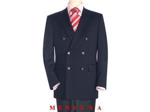 High Quality Navy Blue wool Double Breasted Blazer With Peak Lapels, Buttonhole High Quality Navy Blue wool Double Breasted Blazer With Peak Lapels, Buttonhole