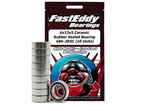 6x13x5 Ceramic Rubber Sealed Bearing 686-2RSC (10 Units) 6x13x5 Ceramic Rubber Sealed Bearing 686-2RSC (10 Units)