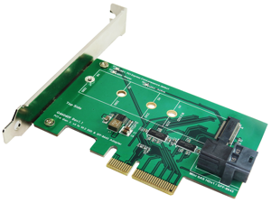 Minerva PCI-e 4 Lane to M.2 (NVMe) SSD & Mini SAS HD (SFF-8643) Adapter Minerva PCI-e 4 Lane to M.2 (NVMe) SSD & Mini SAS HD (SFF-8643) Adapter