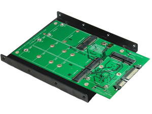 Minerva SATA III to M.2 SSD x2 & mSATA SSD x2 RAID Card with 3.5" Frame Bracket & PCI-e Standard Bracket Minerva SATA III to M.2 SSD x2 & mSATA SSD x2 RAID Card with 3.5" Frame Bracket & PCI-e Standard Bracket