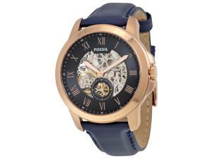 Fossil Men's Grant ME3054 Blue Leather Automatic Watch Fossil Men's Grant ME3054 Blue Leather Automatic Watch