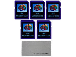 Wholesale Lot of 5 Everything But Stromboli 2 GB 2G 5-Pack SD Style Flash Memory Card for Digital Cameras with Bonus Everything But Stromboli (tm) MicroFiber Contact Cleaning Cloth Wholesale Lot of 5 Everything But Stromboli 2 GB 2G 5-Pack SD Style Flash Memory Card for Digital Cameras with Bonus Everything But Stromboli (tm) MicroFiber Contact Cleaning Cloth