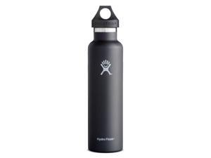 Hydro Flask 24 oz Vacuum Insulated Stainless Steel Water Bottle, Standard Mouth w/Loop Cap, Black Hydro Flask 24 oz Vacuum Insulated Stainless Steel Water Bottle, Standard Mouth w/Loop Cap, Black
