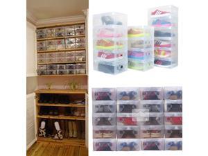 20pcs Transparent Shoe Storage Boxes Stackable Foldable Container Organizer 20pcs Transparent Shoe Storage Boxes Stackable Foldable Container Organizer