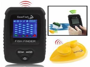 RF Wireless Fish Finder Color LCD Screen Display with Sonar Sensor (Black) RF Wireless Fish Finder Color LCD Screen Display with Sonar Sensor (Black)