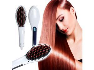 Colour White Auto Hair Straightener Comb LCD Ion Brush Electric Hair Massager Anti-Scald Tool Colour White Auto Hair Straightener Comb LCD Ion Brush Electric Hair Massager Anti-Scald Tool