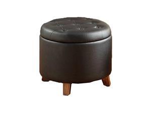 PU Ottoman with Storage, Black PU Ottoman with Storage, Black