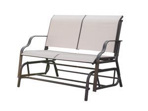 Poundex Outdoor Glider Loveseat - Beige Poundex Outdoor Glider Loveseat - Beige