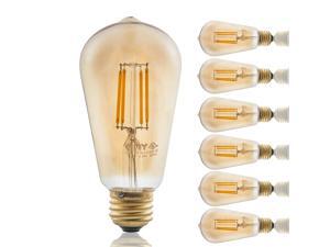 6 PACK 3.5W ST19 Edison Vintage Style Dimmable LED Filament Light Bulb 2700K Warm White 6 PACK 3.5W ST19 Edison Vintage Style Dimmable LED Filament Light Bulb 2700K Warm White