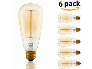 GMY Lighting 60W ST64 Dimmable Edison Incandescent Vintage Light Glass Lamp Bulb 2200K Warm White - 6 Packs GMY Lighting 60W ST64 Dimmable Edison Incandescent Vintage Light Glass Lamp Bulb 2200K Warm White - 6 Packs