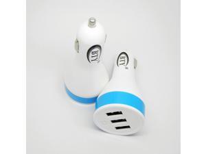 BTY Car Charger with 3 High Output 5V/4.8A Smart USB Port Multiple USB Vehicle Charger Universal Portable Rapid Travel Chargerfor All Smartphones Tablets GPS & Cellular Devices - Blue BTY Car Charger with 3 High Output 5V/4.8A Smart USB Port Multiple USB Vehicle Charger Universal Portable Rapid Travel Chargerfor All Smartphones Tablets GPS & Cellular Devices - Blue