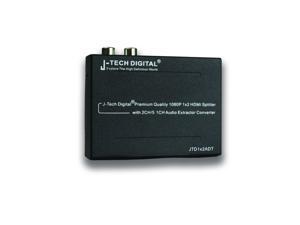 J-Tech Digital® HDMI 1x2 Splitter with Integrated Audio Extractor with RCA L/R Stereo and Optical Audio Outputs J-Tech Digital® HDMI 1x2 Splitter with Integrated Audio Extractor with RCA L/R Stereo and Optical Audio Outputs