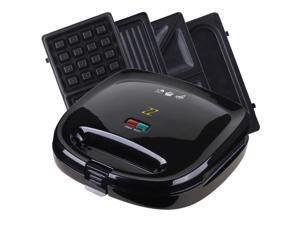 ZZ S6141A-B 4 in 1 Breakfast Waffle Omelette and Sandwich Maker with 4 Sets of Detachable Non-stick Plates - Black ZZ S6141A-B 4 in 1 Breakfast Waffle Omelette and Sandwich Maker with 4 Sets of Detachable Non-stick Plates - Black