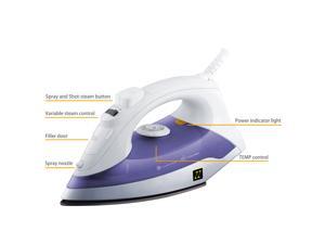 ZZ ES2362 Steam Iron with Nonstick Soleplate - Purple/White ZZ ES2362 Steam Iron with Nonstick Soleplate - Purple/White