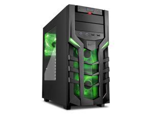 SHARKOON DG7000 Green Steel / Plastic ATX Mid Tower Gaming PC Case, 3x140mm LED Cooling Fan Pre-Installed, Support up to 280mm Water Cooling Radiator Installation at Top & Max: 14.96" VGA Length SHARKOON DG7000 Green Steel / Plastic ATX Mid Tower Gaming PC Case, 3x140mm LED Cooling Fan Pre-Installed, Support up to 280mm Water Cooling Radiator Installation at Top & Max: 14.96" VGA Length