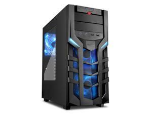 SHARKOON DG7000 Blue Steel / Plastic ATX Mid Tower Gaming PC Case, 3x140mm LED Cooling Fan Pre-Installed, Support up to 280mm Water Cooling Radiator Installation at Top & Max: 14.96" VGA Length SHARKOON DG7000 Blue Steel / Plastic ATX Mid Tower Gaming PC Case, 3x140mm LED Cooling Fan Pre-Installed, Support up to 280mm Water Cooling Radiator Installation at Top & Max: 14.96" VGA Length