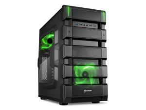 SHARKOON BD28 Green Steel / Plastic ATX Mid Tower Gaming PC Case, 2x120mm LED Cooling Fan Pre-Installed, 2xUSB3.0+2xUSB2.0, Max: 16.34" VGA Length, Max: 7.05" CPU Cooler Height SHARKOON BD28 Green Steel / Plastic ATX Mid Tower Gaming PC Case, 2x120mm LED Cooling Fan Pre-Installed, 2xUSB3.0+2xUSB2.0, Max: 16.34" VGA Length, Max: 7.05" CPU Cooler Height