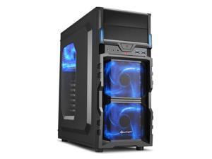 SHARKOON VG5-W Blue Steel / Plastic ATX Mid Tower Gaming PC Case, 3x120mm LED Cooling Fan Pre-Installed, 2xUSB3.0, Max: 15.16" VGA Length, Max: 6.3" CPU Cooler Height SHARKOON VG5-W Blue Steel / Plastic ATX Mid Tower Gaming PC Case, 3x120mm LED Cooling Fan Pre-Installed, 2xUSB3.0, Max: 15.16" VGA Length, Max: 6.3" CPU Cooler Height