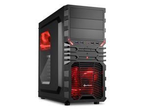SHARKOON VG4-W Red Steel / Plastic ATX Mid Tower Gaming PC Case, 2x120mm LED Cooling Fan Pre-Installed, 2xUSB3.0, Max: 15.16" VGA Length, Max: 6.3" CPU Cooler Height SHARKOON VG4-W Red Steel / Plastic ATX Mid Tower Gaming PC Case, 2x120mm LED Cooling Fan Pre-Installed, 2xUSB3.0, Max: 15.16" VGA Length, Max: 6.3" CPU Cooler Height
