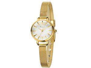 KIMIO Women's Watch Buckle Concise High Quality Alloy KW6020 Gold Case White Dail KIMIO Women's Watch Buckle Concise High Quality Alloy KW6020 Gold Case White Dail