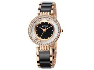 KIMIO Womens Quartz Anolog Display Wrist Watches Rhinestone Luxury Fashion Watch KW485 Gold Black KIMIO Womens Quartz Anolog Display Wrist Watches Rhinestone Luxury Fashion Watch KW485 Gold Black