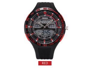 OHSEN Mens Sports Casual Watches Date Day Alarm Display Alarm Watch OW2803 Red OHSEN Mens Sports Casual Watches Date Day Alarm Display Alarm Watch OW2803 Red
