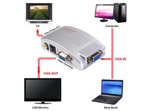 VGA to TV RCA Composite Converter Adapter S-video Box for PC Laptop Windows Mac VGA to TV RCA Composite Converter Adapter S-video Box for PC Laptop Windows Mac
