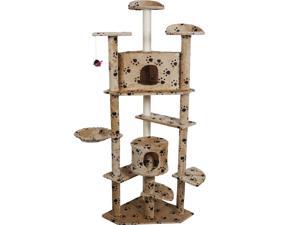Beige Paws 80" Cat Tree Condo Furniture Scratch Post Pet House Beige Paws 80" Cat Tree Condo Furniture Scratch Post Pet House