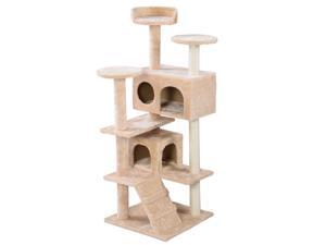 Cat Tree Tower Condo Furniture Scratch Post Kitty Pet House Play - Beige Cat Tree Tower Condo Furniture Scratch Post Kitty Pet House Play - Beige